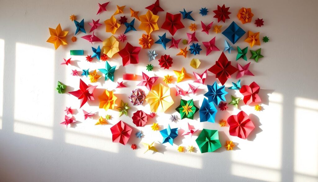 Origami wall art installation