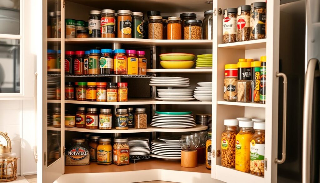 corner cabinet organization