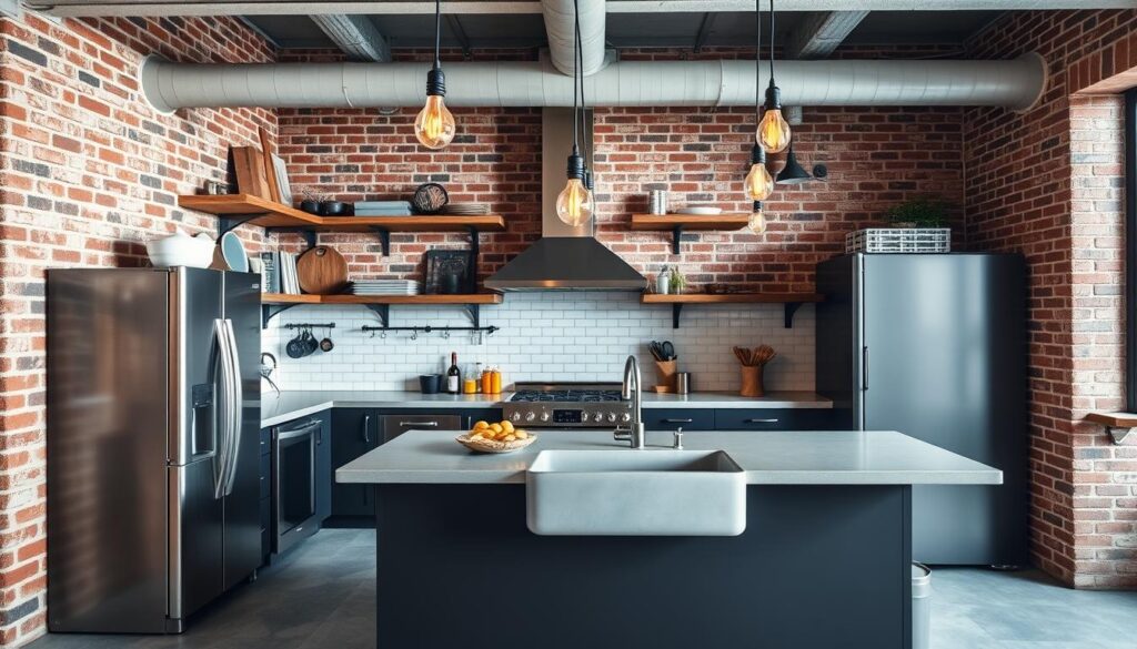 industrial style kitchen